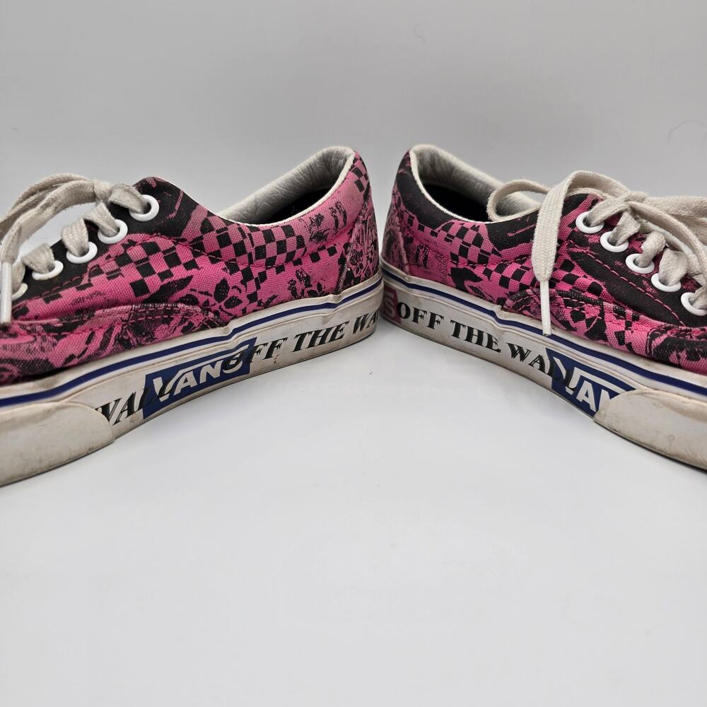 Vans Lady Vans pink black graphic embroidered lace up canvas shoes men 6.5 - Picture 8 of 10